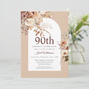 Invitation Jardin Aquarelle Arche Florale 90e Anniversaire