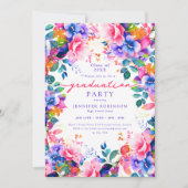 Invitation Jardin assez animé Fête de Graduation Florale (Devant)