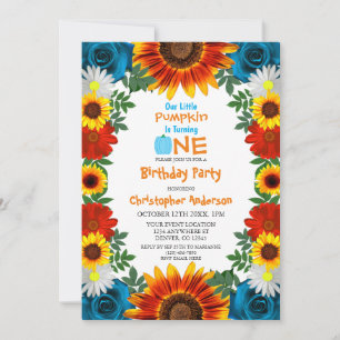 Invitation Jardin Automne Floral Petit Citrouille Anniversair