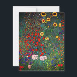 Invitation Jardin aux fleurs Gustav Klimt<br><div class="desc">Carte avec peinture à l’huile de Gustav Klimt Jardin avec tournesols (1907). Un beau jardin de tournesols et de belles fleurs bleues,  rouges,  violettes,  roses et blanches. Un grand cadeau pour les amateurs d'art Art Nouveau et autrichien.</div>