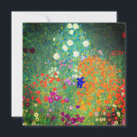 Invitation Jardin aux fleurs Gustav Klimt<br><div class="desc">Carte représentant le Jardin des fleurs de Gustav Klimt (1906). Un beau jardin de fleurs violettes,  rouges,  blanches,  bleues et oranges. Un grand cadeau pour les amateurs d'art Art Nouveau et autrichien.</div>