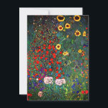 Invitation Jardin aux fleurs Gustav Klimt<br><div class="desc">Carte avec peinture à l’huile de Gustav Klimt Jardin avec tournesols (1907). Un beau jardin de tournesols et de belles fleurs bleues,  rouges,  violettes,  roses et blanches. Un grand cadeau pour les amateurs d'art Art Nouveau et autrichien.</div>