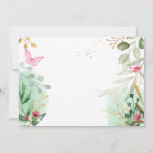 Invitation Jardin aux papillons Fleurs florales 1er premier a (Dos)