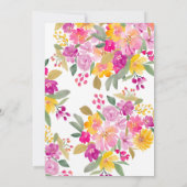 Invitation Jardin baby shower d'aquarelle fleurie vive (Dos)