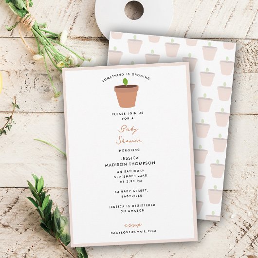 Invitation Jardin Baby shower thème de fête