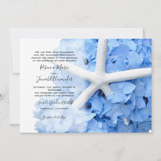 Invitation Jardin balnéaire Parents Noms Mariage côtier (Devant)