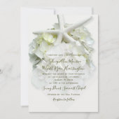 Invitation Jardin Balnéaire Poisson Blanc Hydrangea Mariage D (Devant)