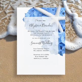 Invitation Jardin balnéaire Starfish Hydrangea Mariage