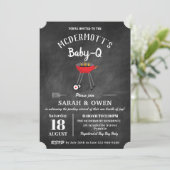 Invitation Jardin Barbecue Baby-Q Baby shower À Barbecue Dans (Debout devant)