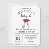 Invitation Jardin barbecue Baby shower barbecue Baby-Q  (Devant)