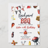 Invitation Jardin barbecue barbecue fête d'anniversaire (Devant)