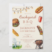 Invitation Jardin Barbecue barbecue fête d'été (Devant)