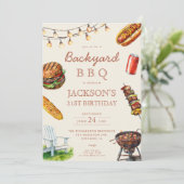 Invitation Jardin Barbecue barbecue fête d'été (Debout devant)