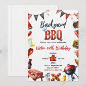 Invitation Jardin barbecue fête barbecue Anniversaire (Devant / Derrière)