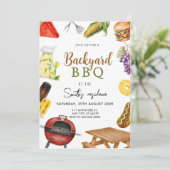 Invitation Jardin barbecue grill & réfrigération (Debout devant)