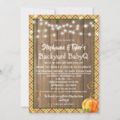 Invitation Jardin BBBQ  BBQ Rustic Fall Baby shower (Devant)