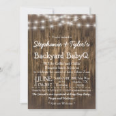 Invitation Jardin BBQ  BBQ Bash Baby shower rustique (Devant)