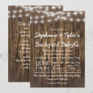 Invitation Jardin BBQ  BBQ Bash Baby shower rustique