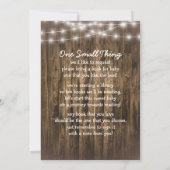 Invitation Jardin BBQ BBQ Bash Baby shower rustique bois (Dos)