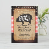 Invitation Jardin BBQ fête d'anniversaire Rustique String lum (Debout devant)