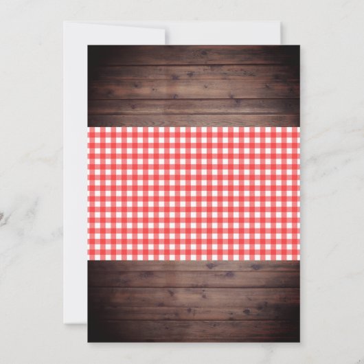 Invitation Jardin BBQ fête d'anniversaire Rustique String lum (Dos)