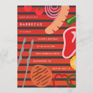 Invitation Jardin BBQ Gril