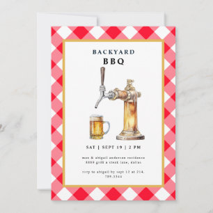 Invitation Jardin BBQ Red En vichy Tap & Beer Keg