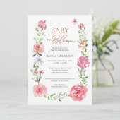 Invitation Jardin bébé dans le Baby shower en fleurs (Debout devant)