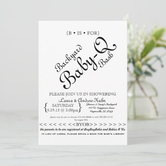 Invitation Jardin bébé-Q Bash (Debout devant)