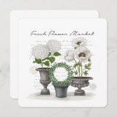 INVITATION JARDIN BLANC DE LA FERME VINTAGE MODERNE (Devant / Derrière)