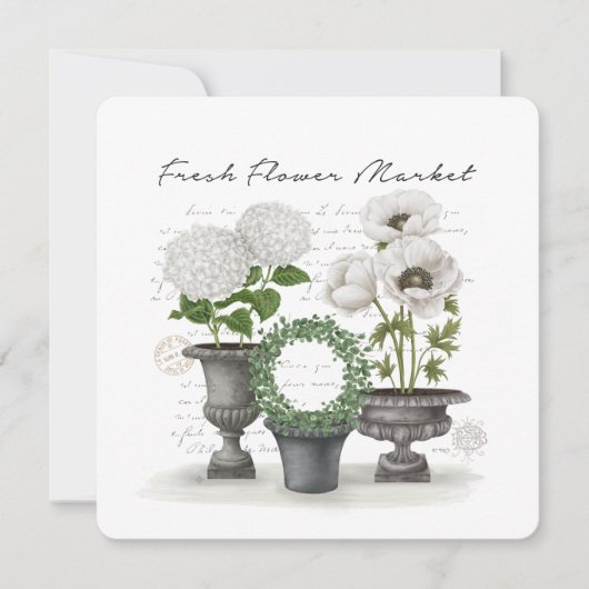 INVITATION JARDIN BLANC DE LA FERME VINTAGE MODERNE (Devant)