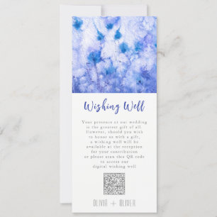 Invitation Jardin bleu d'hiver Mariage Wishing well QR Code