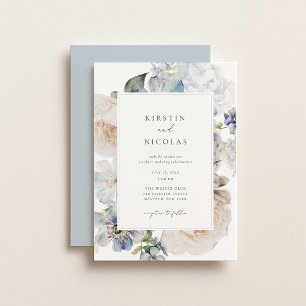 Invitation Jardin bleu Dusty Mariage Floral