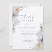 Invitation Jardin bleu poussiéreux Fête des mariées fleurie (Devant)