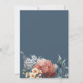 Invitation Jardin bleu romantique moderne Mariage floral (Dos)