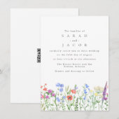 Invitation Jardin Bohème de Fleurs Sauvages de Printemps Code (Devant / Derrière)