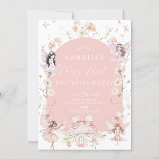 Invitation Jardin Boho Arch Fée enchantée Premier anniversair