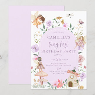 Invitation Jardin Boho Arch Fée enchantée Premier anniversair