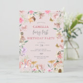 Invitation Jardin Boho Enchanted Fée Premier anniversaire (Debout devant)