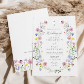 Invitation Jardin Boho romantique Fleur sauvage Monogramme Ma