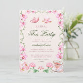 Invitation Jardin Boho Rose Floral Tea Party Fête des mariées (Debout devant)