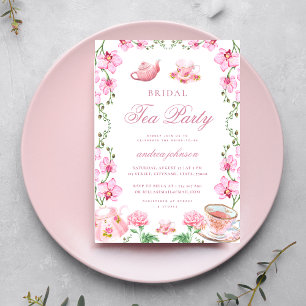 Invitation Jardin Boho Rose Floral Tea Party Fête des mariées