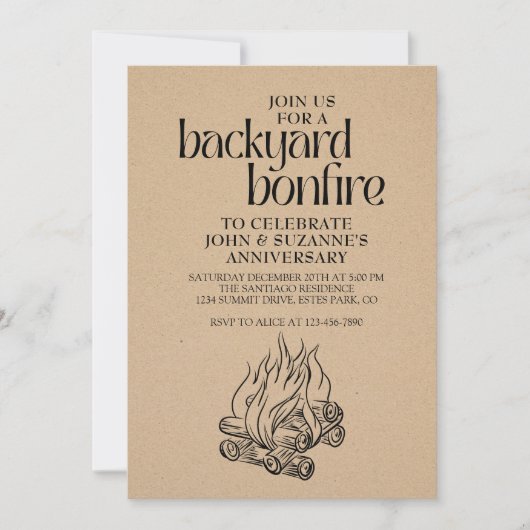 Invitation Jardin Bonfire (Devant)