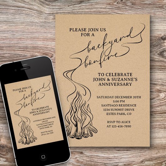 Invitation Jardin Bonfire