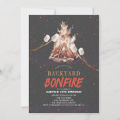 Invitation Jardin Bonfire Camping S'mores BBQ Anniversaire (Devant)