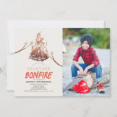 Invitation Jardin Bonfire Camping S'mores Photo Anniversaire (Devant)