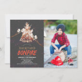 Invitation Jardin Bonfire Camping S'mores Photo Anniversaire (Devant)