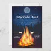 Invitation Jardin Bonfire Cooker Birthday BQ Party (Devant)