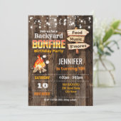 Invitation Jardin Bonfire fête d'anniversaire (Debout devant)