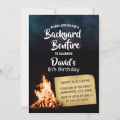Invitation Jardin Bonfire Under Stars Camping Anniversaire (Devant)